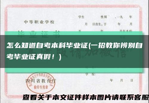 怎么知道自考本科毕业证(一招教你辨别自考毕业证真假！)缩略图