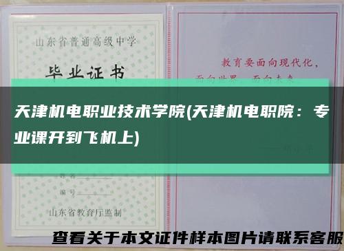 天津机电职业技术学院(天津机电职院：专业课开到飞机上)缩略图