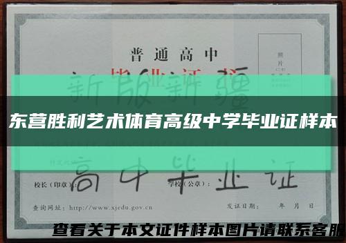 东营胜利艺术体育高级中学毕业证样本缩略图
