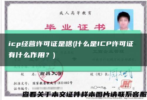 icp经营许可证是啥(什么是ICP许可证 有什么作用？)缩略图