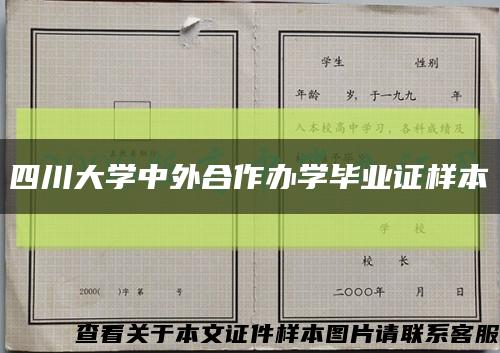 四川大学中外合作办学毕业证样本缩略图