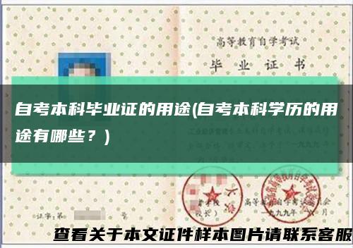 自考本科毕业证的用途(自考本科学历的用途有哪些？)缩略图