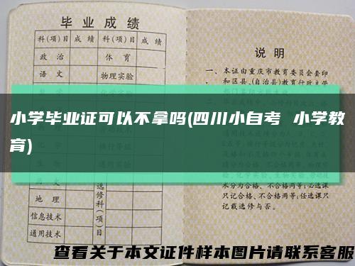 小学毕业证可以不拿吗(四川小自考 小学教育)缩略图