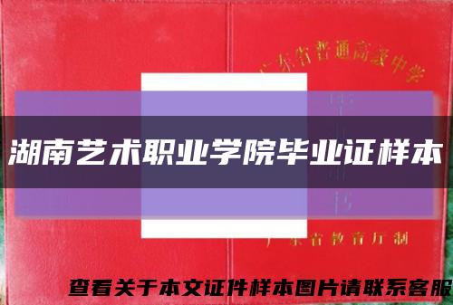 湖南艺术职业学院毕业证样本缩略图