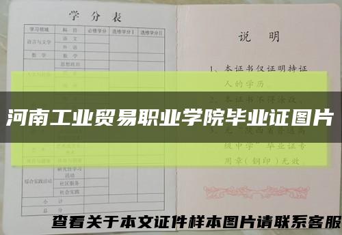 河南工业贸易职业学院毕业证图片缩略图