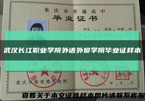 武汉长江职业学院外语外贸学院毕业证样本缩略图