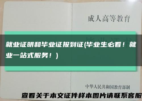 就业证明和毕业证报到证(毕业生必看！就业一站式服务！)缩略图