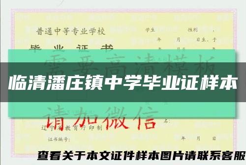 临清潘庄镇中学毕业证样本缩略图