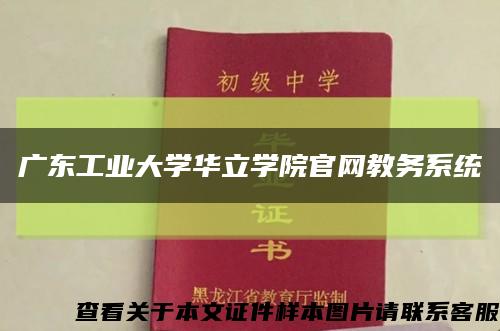 广东工业大学华立学院官网教务系统缩略图