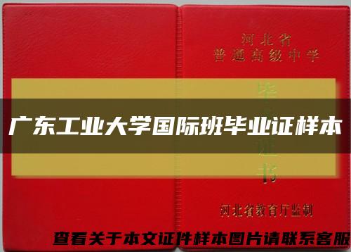 广东工业大学国际班毕业证样本缩略图