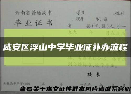 咸安区浮山中学毕业证补办流程缩略图