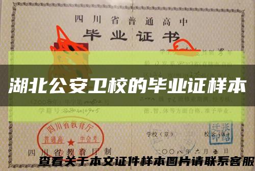 湖北公安卫校的毕业证样本缩略图