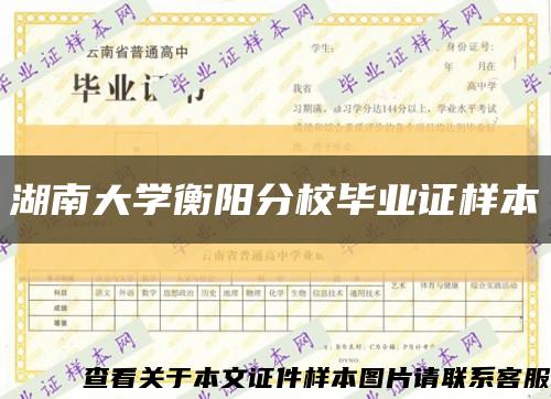 湖南大学衡阳分校毕业证样本缩略图