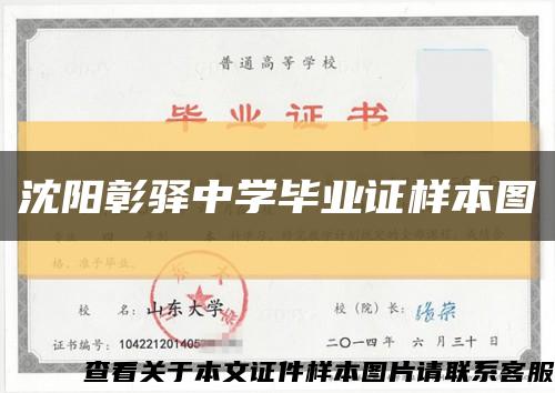 沈阳彰驿中学毕业证样本图缩略图
