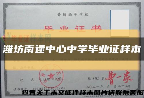 潍坊南逯中心中学毕业证样本缩略图