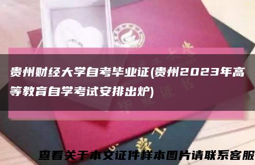 贵州财经大学自考毕业证(贵州2023年高等教育自学考试安排出炉)缩略图