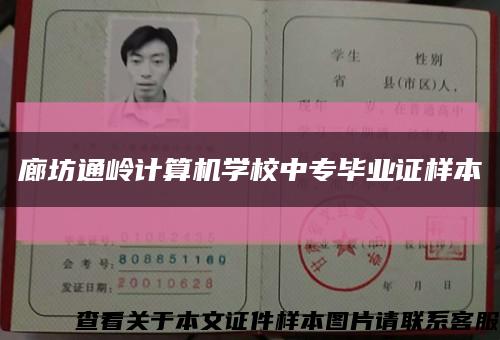 廊坊通岭计算机学校中专毕业证样本缩略图