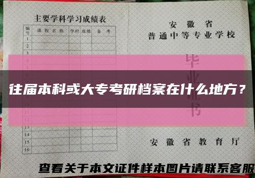 往届本科或大专考研档案在什么地方？缩略图