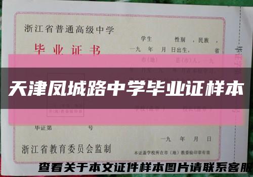 天津凤城路中学毕业证样本缩略图