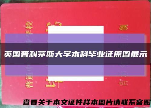 英国普利茅斯大学本科毕业证原图展示缩略图