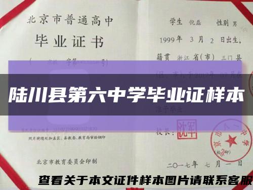 陆川县第六中学毕业证样本缩略图