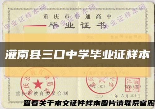 灌南县三口中学毕业证样本缩略图