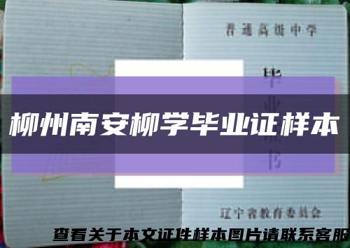 柳州南安柳学毕业证样本缩略图