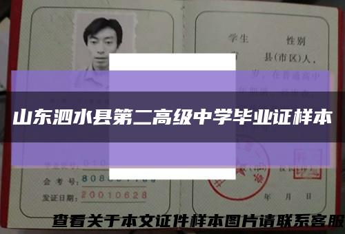 山东泗水县第二高级中学毕业证样本缩略图
