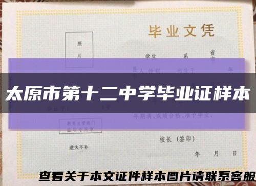 太原市第十二中学毕业证样本缩略图