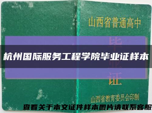杭州国际服务工程学院毕业证样本缩略图