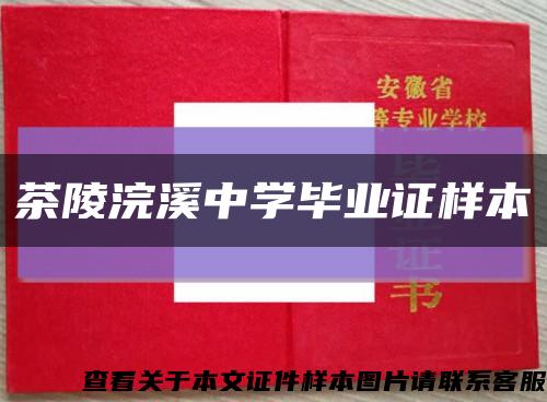 茶陵浣溪中学毕业证样本缩略图