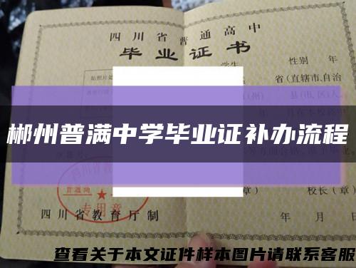 郴州普满中学毕业证补办流程缩略图