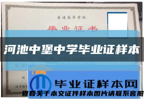 河池中堡中学毕业证样本缩略图