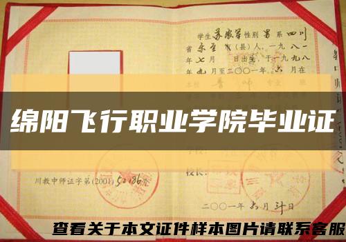 绵阳飞行职业学院毕业证缩略图