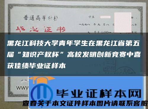 黑龙江科技大学青年学生在黑龙江省第五届“知识产权杯”高校发明创新竞赛中喜获佳绩毕业证样本缩略图