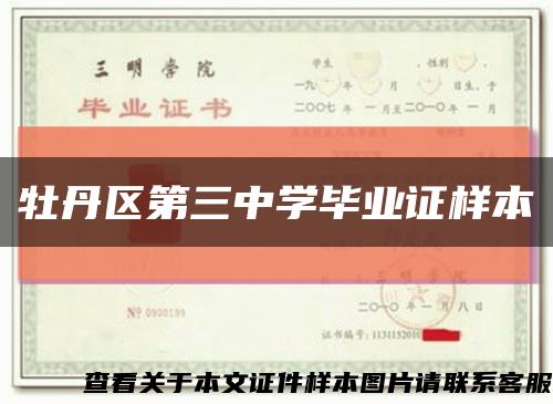 牡丹区第三中学毕业证样本缩略图