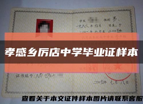 孝感乡厉店中学毕业证样本缩略图