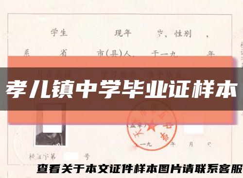 孝儿镇中学毕业证样本缩略图