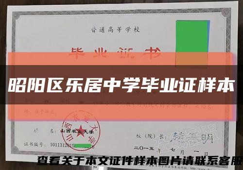 昭阳区乐居中学毕业证样本缩略图