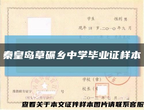 秦皇岛草碾乡中学毕业证样本缩略图