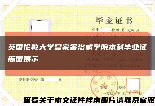 英国伦敦大学皇家霍洛威学院本科毕业证原图展示缩略图