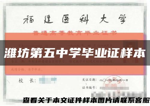潍坊第五中学毕业证样本缩略图