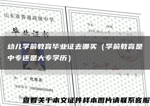 幼儿学前教育毕业证去哪买（学前教育是中专还是大专学历）缩略图