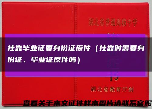 挂靠毕业证要身份证原件（挂靠时需要身份证、毕业证原件吗）缩略图