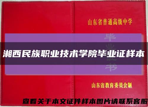 湘西民族职业技术学院毕业证样本缩略图