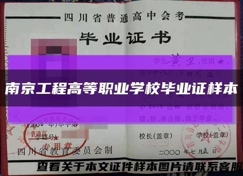 南京工程高等职业学校毕业证样本缩略图