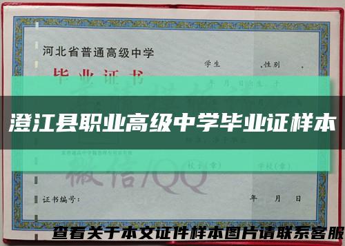 澄江县职业高级中学毕业证样本缩略图