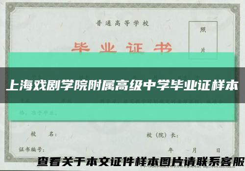 上海戏剧学院附属高级中学毕业证样本缩略图