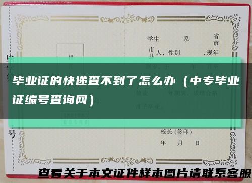 毕业证的快递查不到了怎么办（中专毕业证编号查询网）缩略图