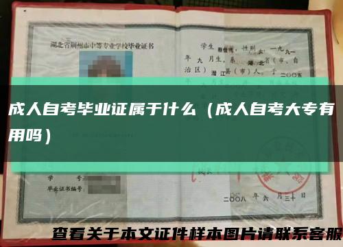 成人自考毕业证属于什么（成人自考大专有用吗）缩略图